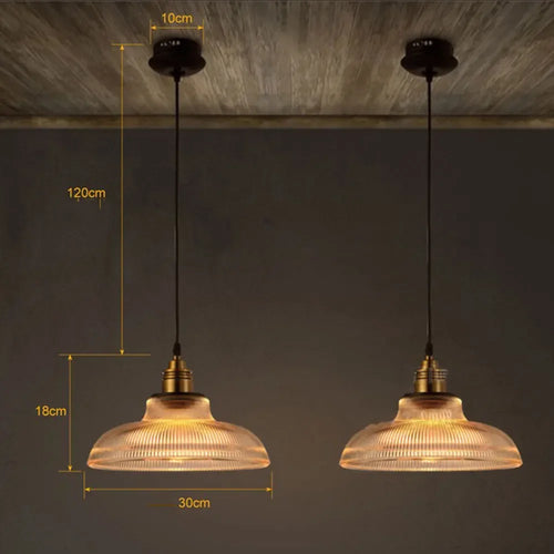 suspension vintage en verre transparent créative lumineuse - vue 7 sur 7