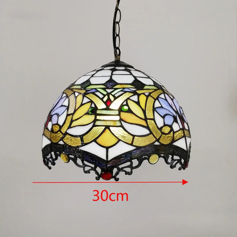 lustre tiffany vitrail style méditerranéen pour intérieur élégant - vue 11 sur 22