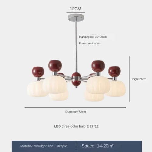 lustre décoratif acrylique avec abat-jour suspendu créatif - vue 12 sur 14
