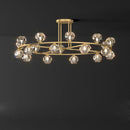 plafonnier art déco doré noir design en cristal