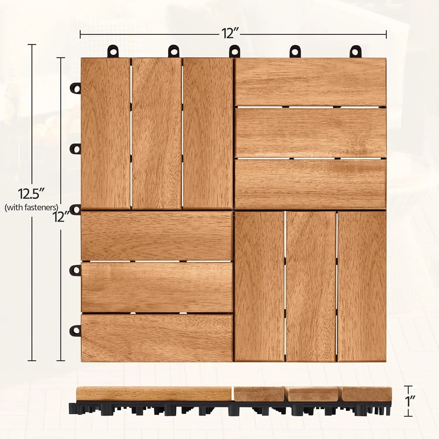 108 dalles terrasse acacia emboitables 30 5 cm - vue 5 sur 7