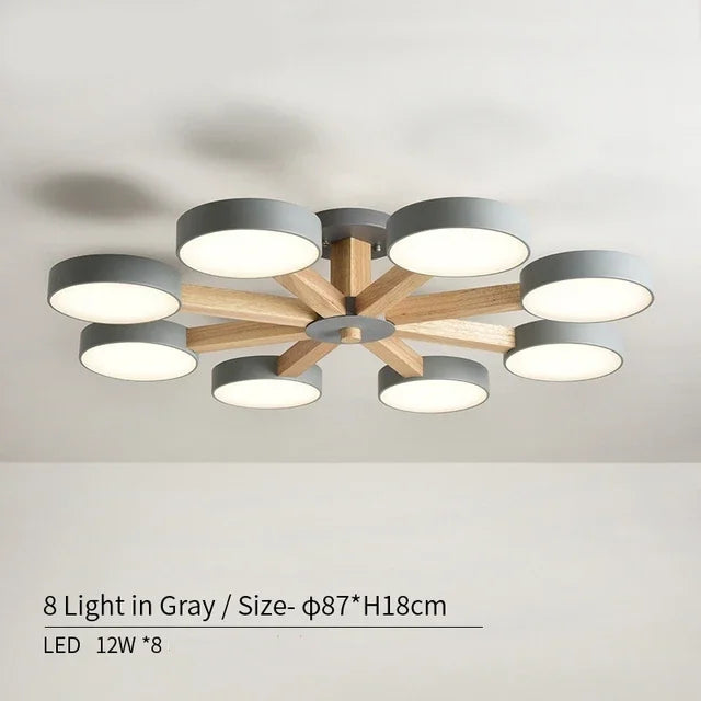 plafonnier moderne en bois à éclairage led pour décoration intérieure - vue 11 sur 15