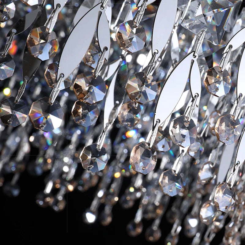 lustre de luxe en cristal lampe à main éclairage de bar luminaire suspendu - vue 5 sur 10