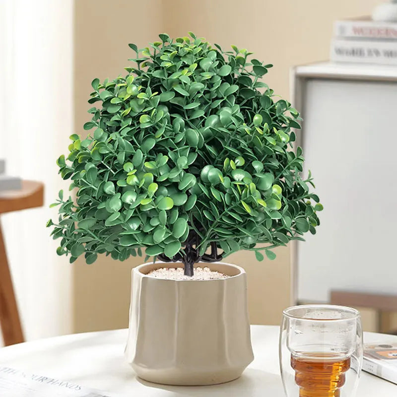 petit arbre d'eucalyptus artificiel pour décoration intérieure et extérieure - vue 3 sur 7