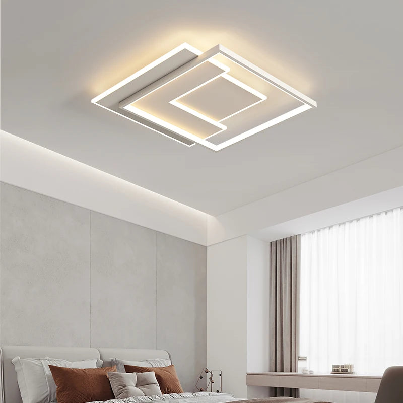 plafonnier led minimaliste géométrique rectangulaire et rond