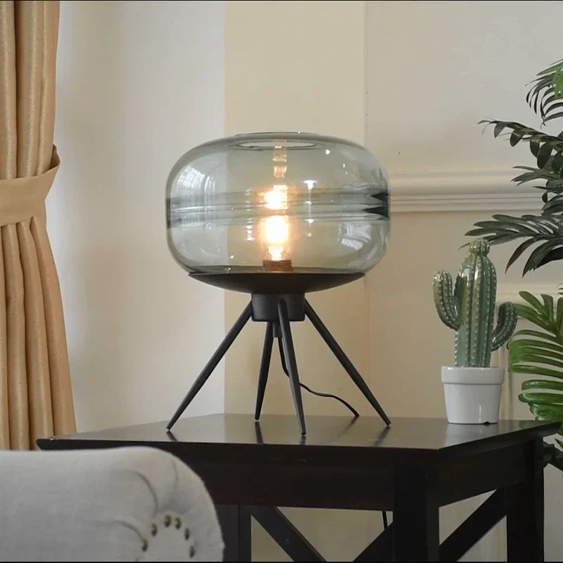 lampe de table led nordique moderne en verre pour décoration nocturne - vue 3 sur 10