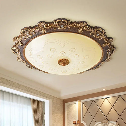 Style européen plafonnier chambre salon rétro luxe lampe à LED étude porche balcon Restaurant résine luminaire