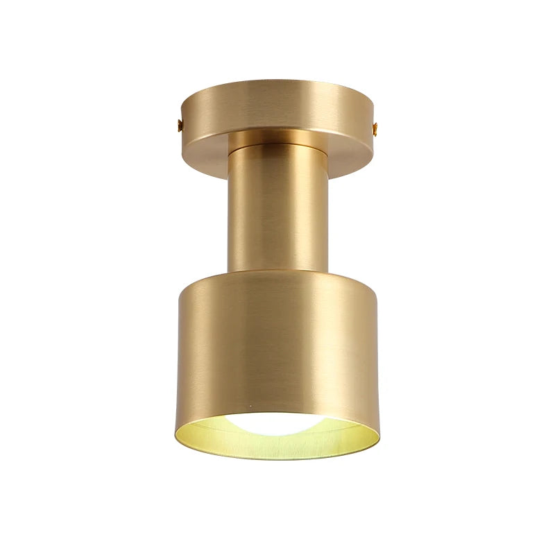 Balcony, American All Copper Ceiling, Small Ceiling Lamp, Nordic Modern Simple Cloakroom, Creative Porch, Entrance Hall Lamp - vue 5 sur 9
