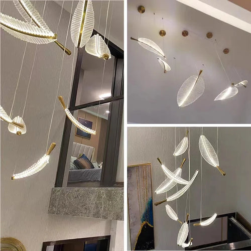 suspension moderne en forme de feuille pour décoration intérieure - vue 7 sur 6