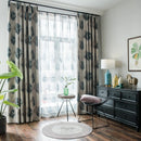 Voilage rideau motif plumes style mediterraneen salon chambre