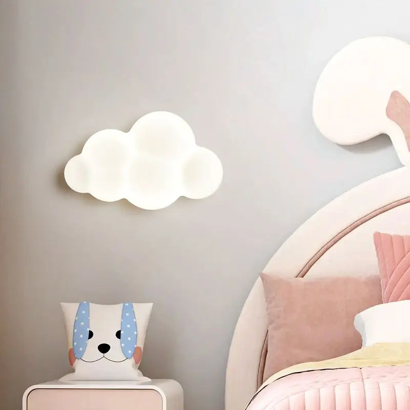 applique murale en forme de nuage pour enfants avec télécommande et gradation - vue 3 sur 8