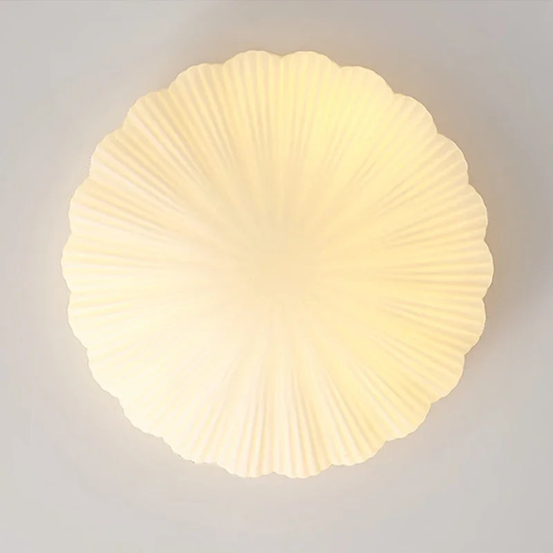 plafonnier en verre de coquillage style nordique pour décoration intérieure - vue 6 sur 7