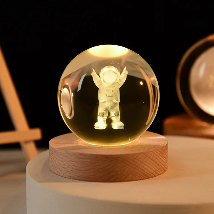 boule de cristal 3D système solaire gravé cadeau décoratif - vue 16 sur 32