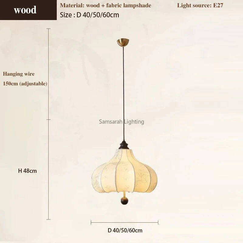 suspension vintage en tissu motif bois pour décoration intérieure