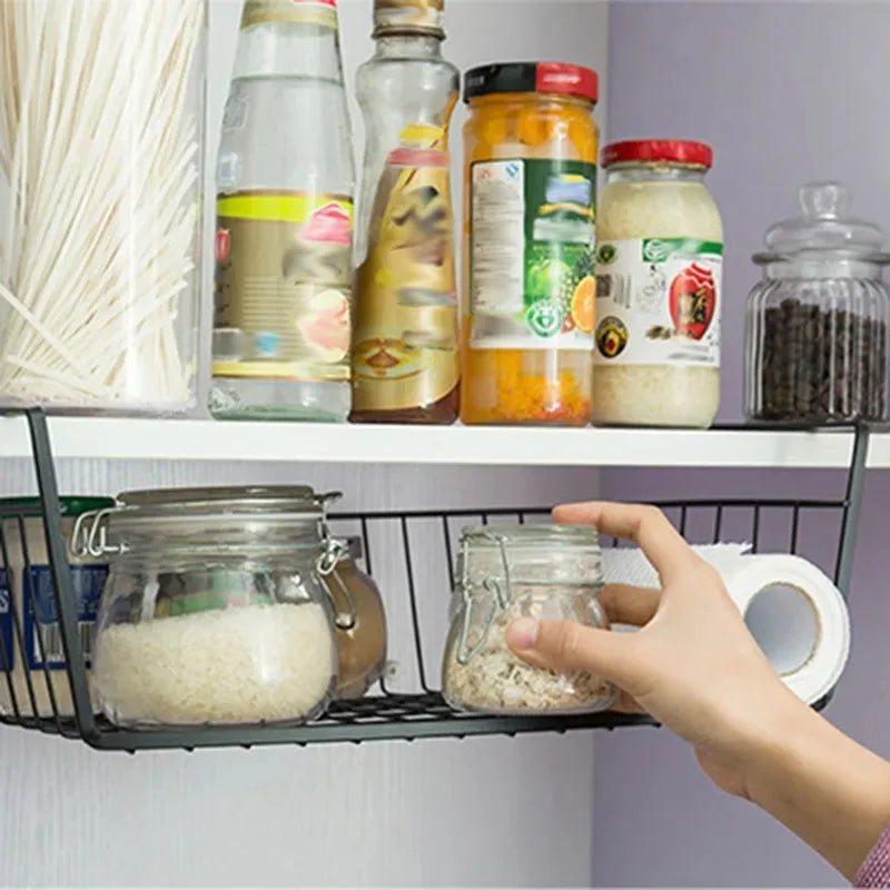 panier de rangement suspendu en métal pour espace de travail et rangement - vue 4 sur 18