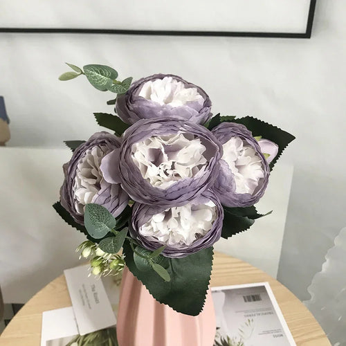 bouquet de pivoines artificielles pour décoration de mariage et maison - vue 7 sur 16