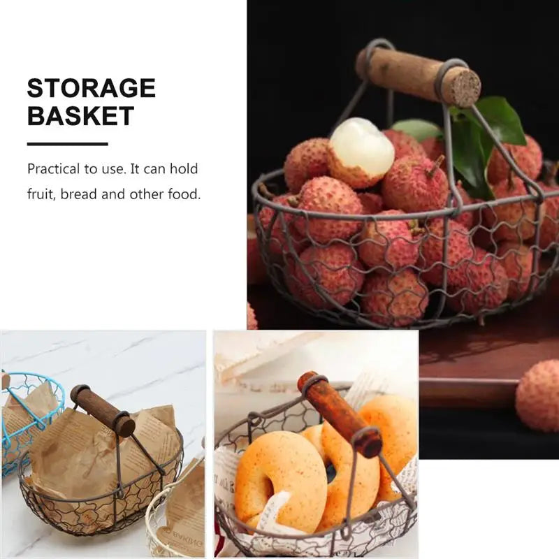 paniers de rangement tissés pour fruits légumes et collations - vue 8 sur 7
