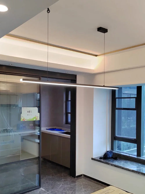 Lustre nordique moderne minimaliste design bureau long bar salle à manger LED
