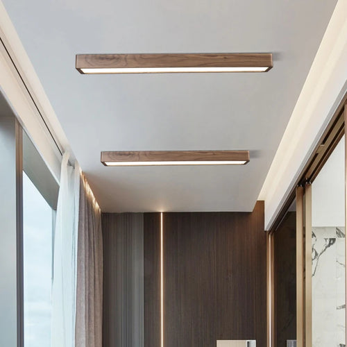 plafonnier carré à led moderne en bois pour intérieur - vue 4 sur 8