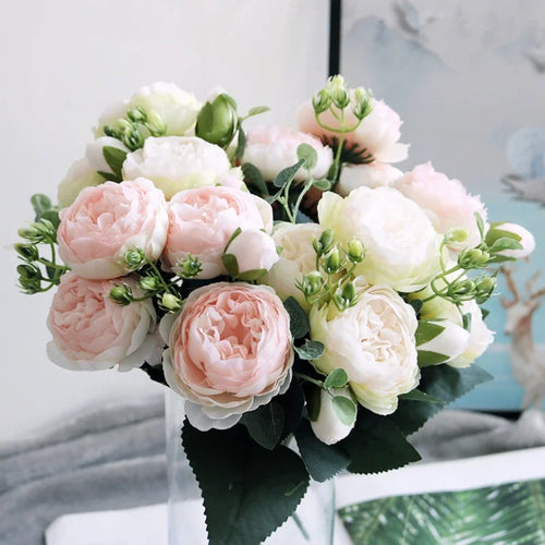 petit bouquet de fleurs artificielles pour décoration printanière et mariage - vue 2 sur 37