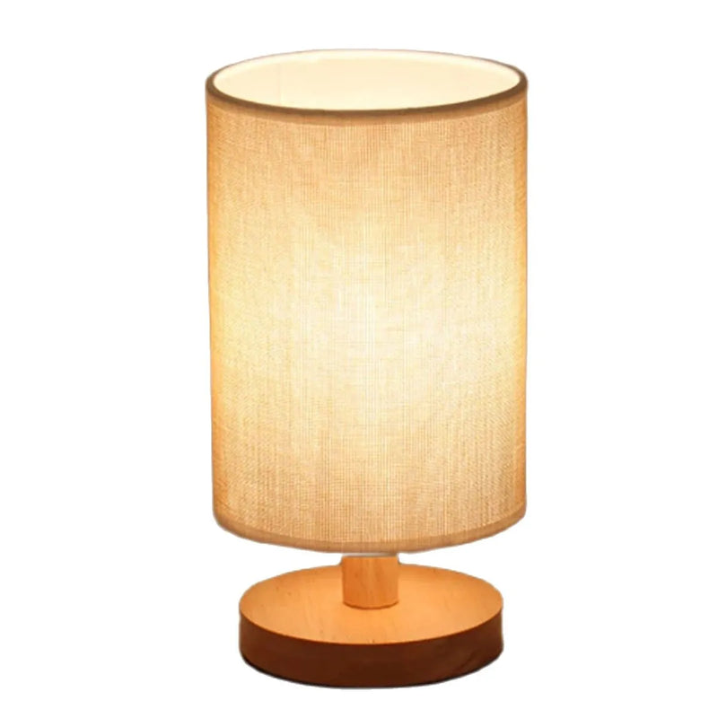 Lampe de chevet bois lanterne cylindrique abat-jour déco maison nouveau 2023