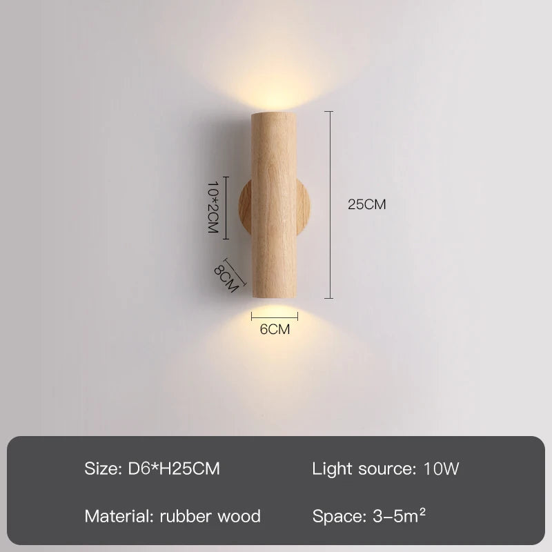 applique murale led moderne en bois pour décoration intérieure et extérieure