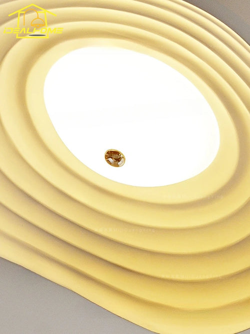 plafonnier led rétro en résine feuille de lotus décoration moderne - vue 6 sur 8