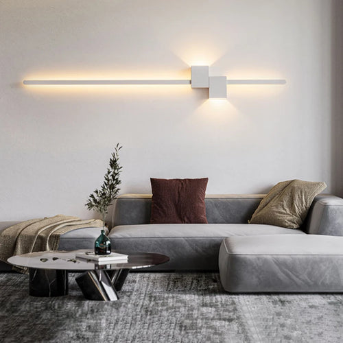 Moderne minimaliste LED intérieur applique ligne lampe longue bande applique murale TV fond mur chambre salon allée couloir lampe