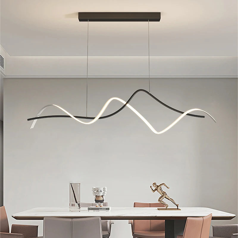 suspension moderne design artistique incurvé pour intérieur élégant - vue 3 sur 8