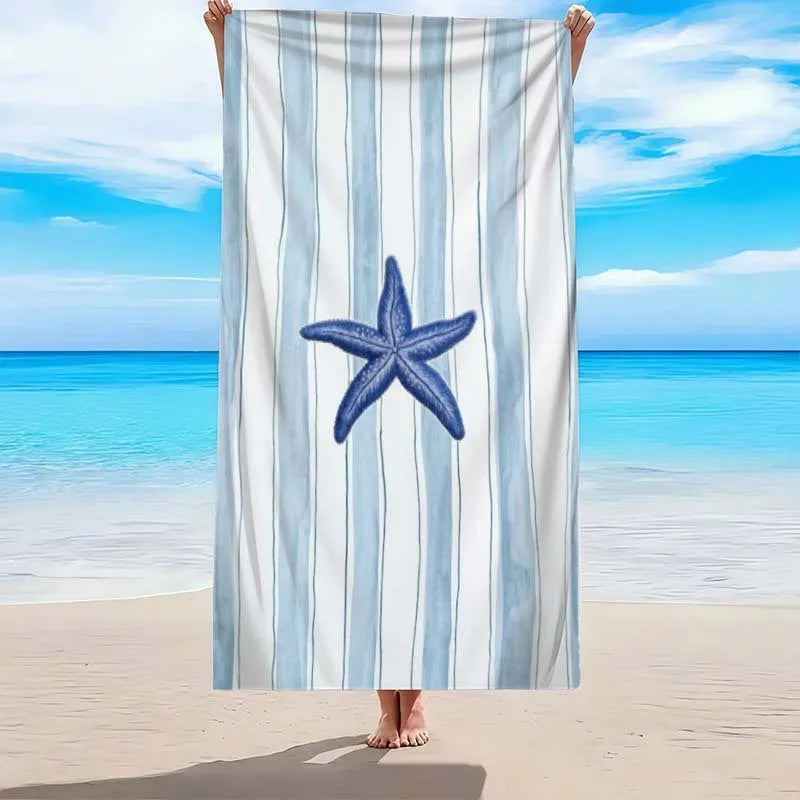 Serviette de plage motif étoiles séchage rapide absorbante - vue 5 sur 7