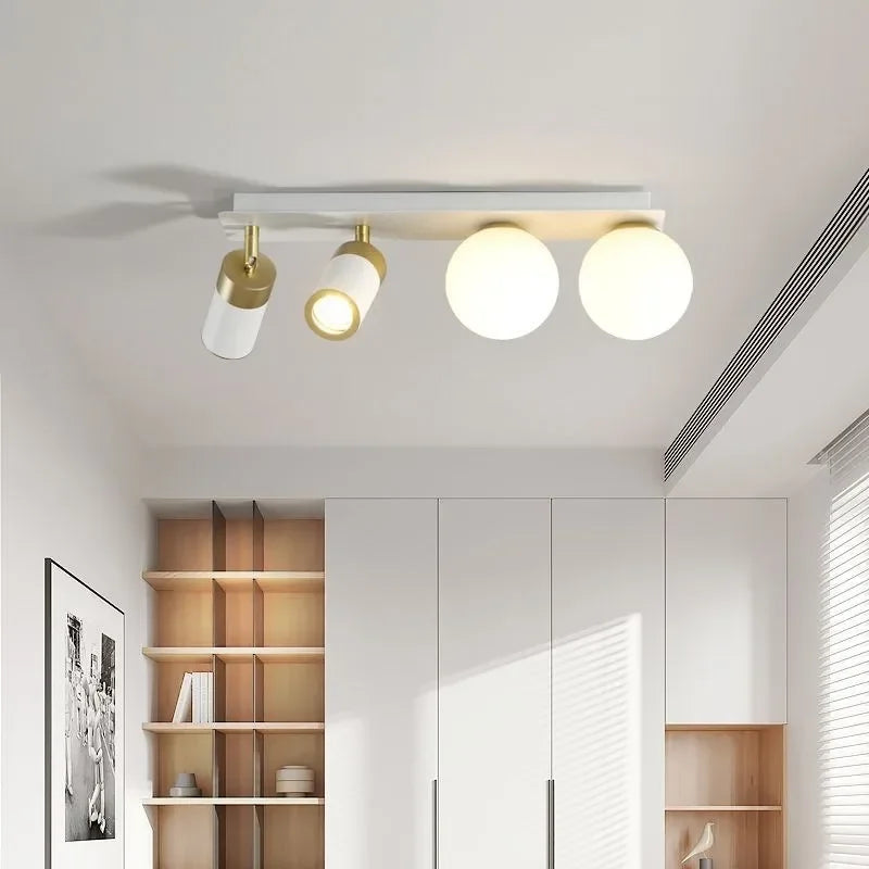 Plafonnier LED en verre nordique à longue bande - vue 4 sur 9