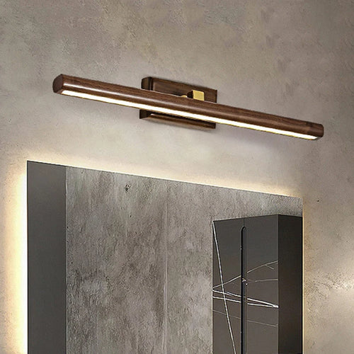 miroir de luxe en noyer led rotatif à 360° applique murale - vue 3 sur 6