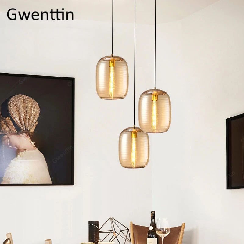 suspension en verre teinté pour une décoration moderne intérieure - vue 5 sur 8