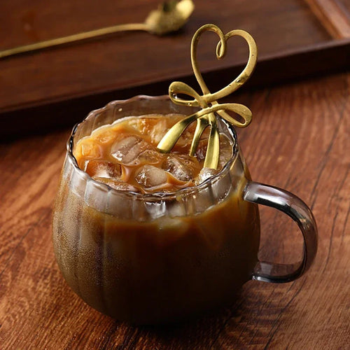 Tasse café verre borosilicate rayures créatives 400 ml