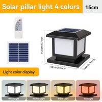 pilier solaire led étanche avec télécommande pour éclairage extérieur