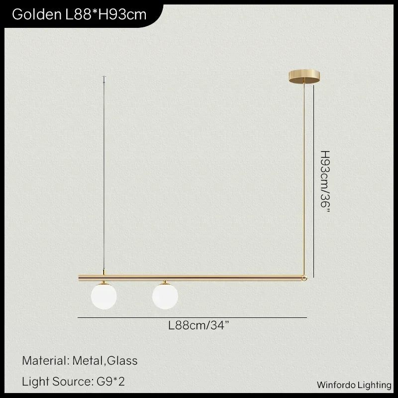 suspension design moderne avec boule de verre élégante