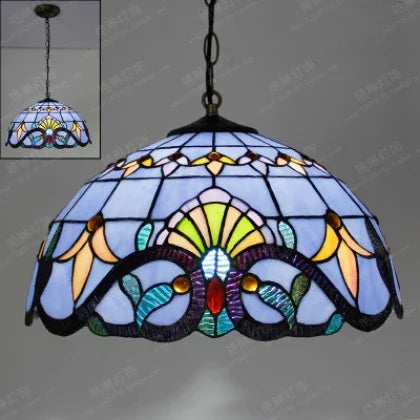 suspension tiffany en verre fait main style nordique paon