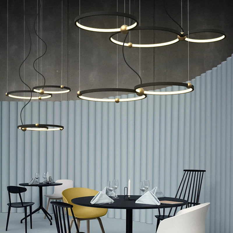suspension moderne à anneau led pour décoration intérieure - vue 9 sur 9