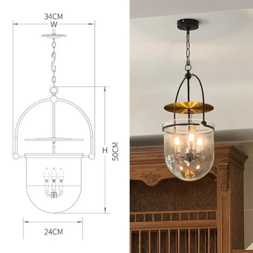 Scandinavian Glass Pendant Light Vintage Ceiling Hanging Lamp For Dining Room Bar Bedroom - vue 7 sur 7