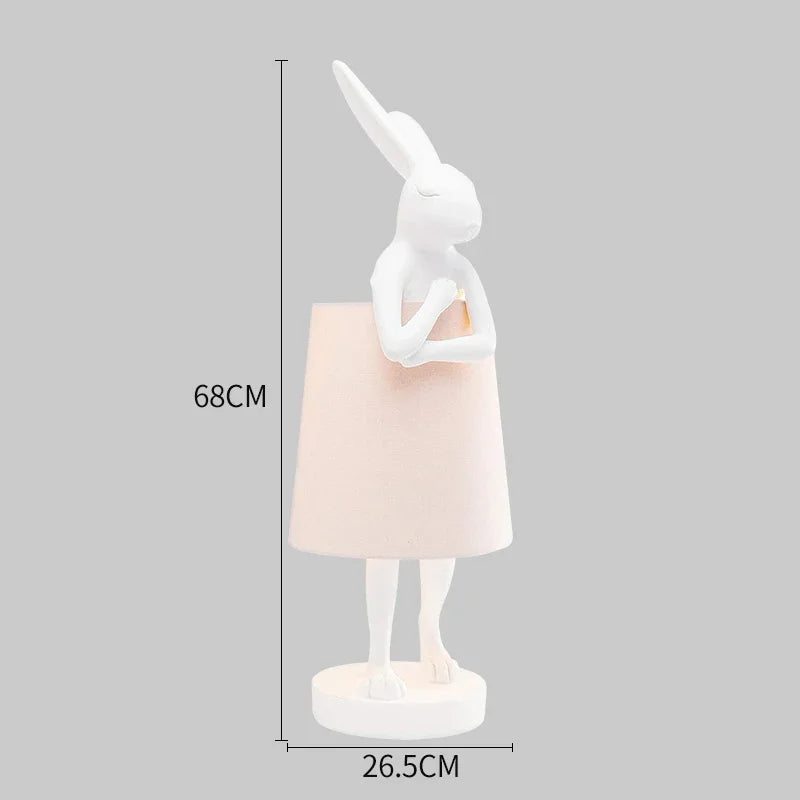 lampe de bureau lapin en résine design rétro pour décoration intérieure - vue 7 sur 12