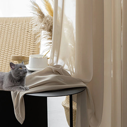 Voilage moderne motif vagues pour salon chambre fenêtre - vue 2 sur 10