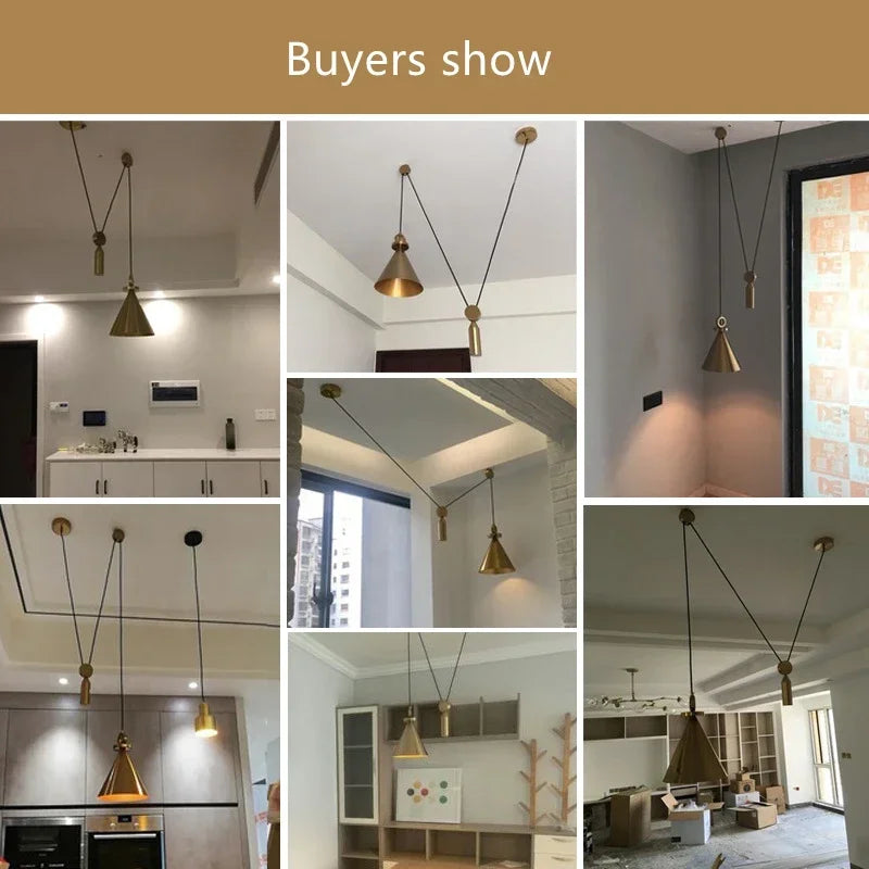 suspension en métal réglable design pour éclairage intérieur décoratif - vue 7 sur 25