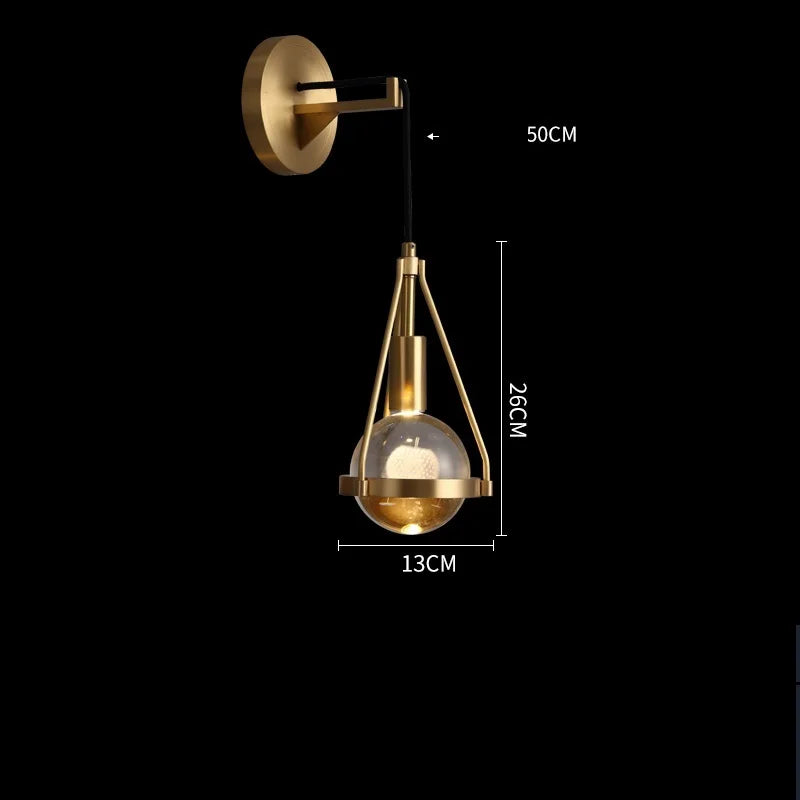 applique murale design gouttelette d'eau cristal led cuivre nordique - vue 16 sur 20