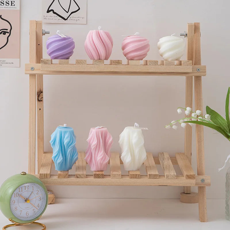 bougie parfumée créative décorative à vagues géométriques pour la maison - vue 5 sur 10