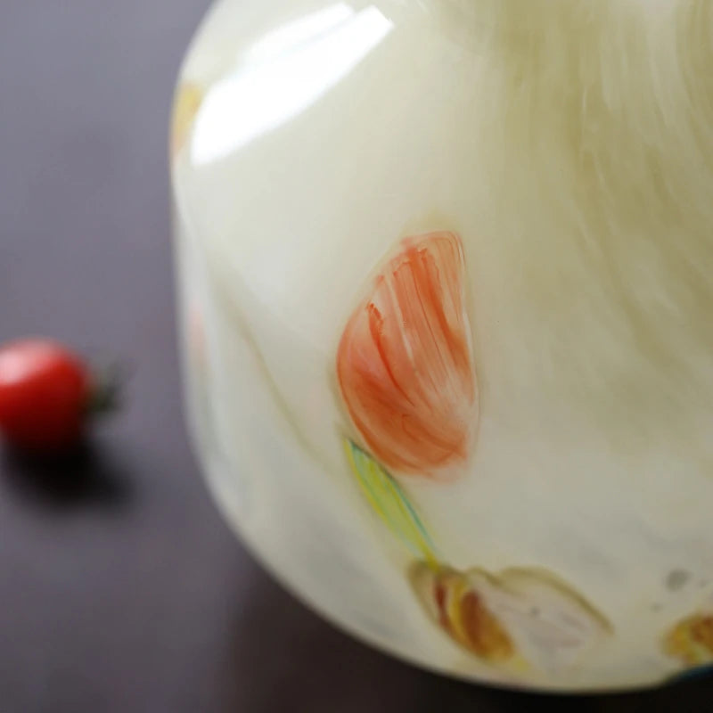 vase en verre imprimé motif floral pour terrarium décoration maison - vue 5 sur 8