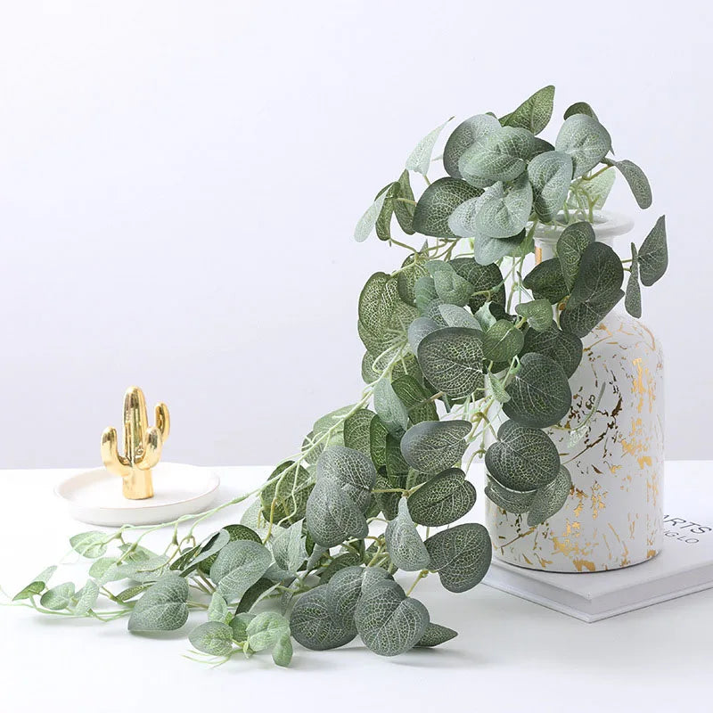 bouquet mural d'eucalyptus en rotin pour décoration festive - vue 4 sur 8
