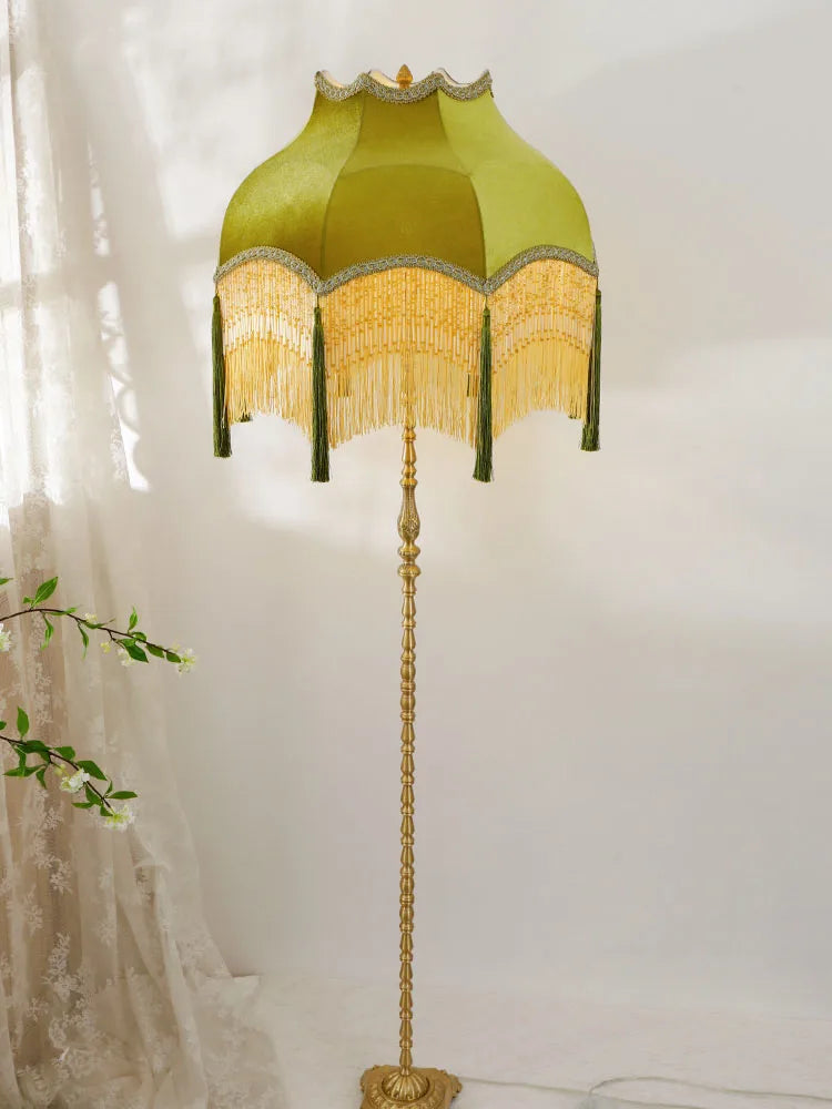 Lampadaire LED vintage cuivre français d'angle