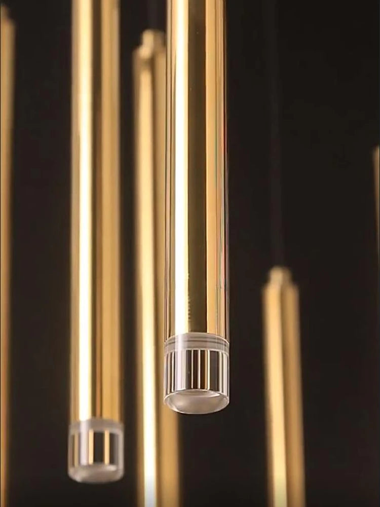 lustre minimaliste postmoderne en métal led double loft éclairage intérieur - vue 5 sur 17