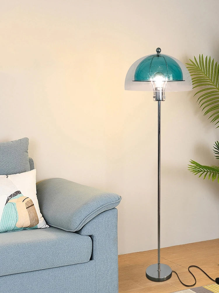 lampadaire led rétro en acrylique avec abat-jour coloré nordique - vue 6 sur 22