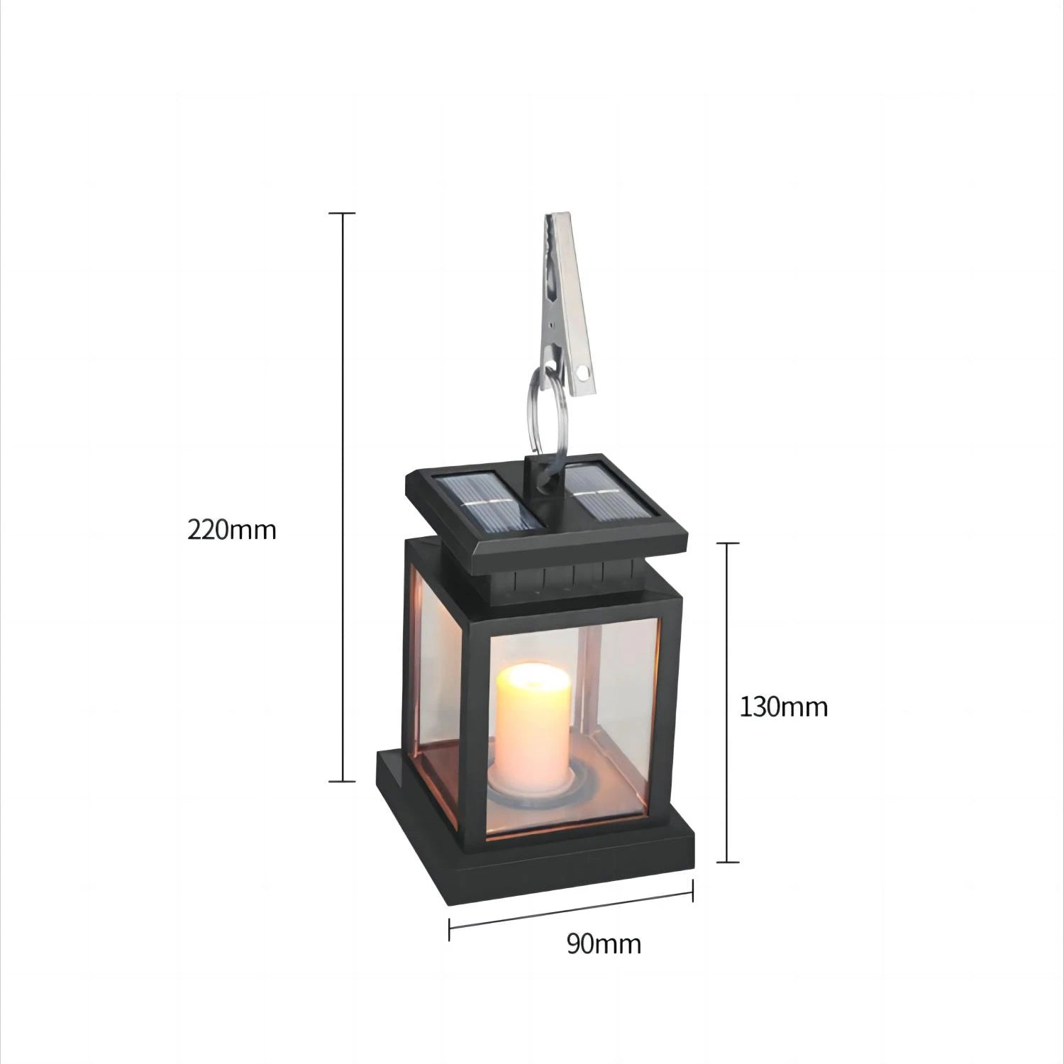 Lampe solaire bougie lanterne jardin étanche noël - vue 7 sur 7